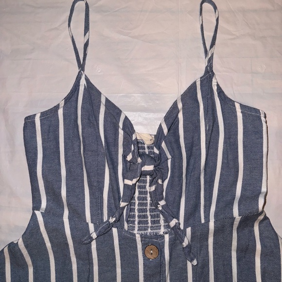 Striped Blue and White Button-Down Dress - Picture 5 of 8